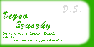 dezso szuszky business card